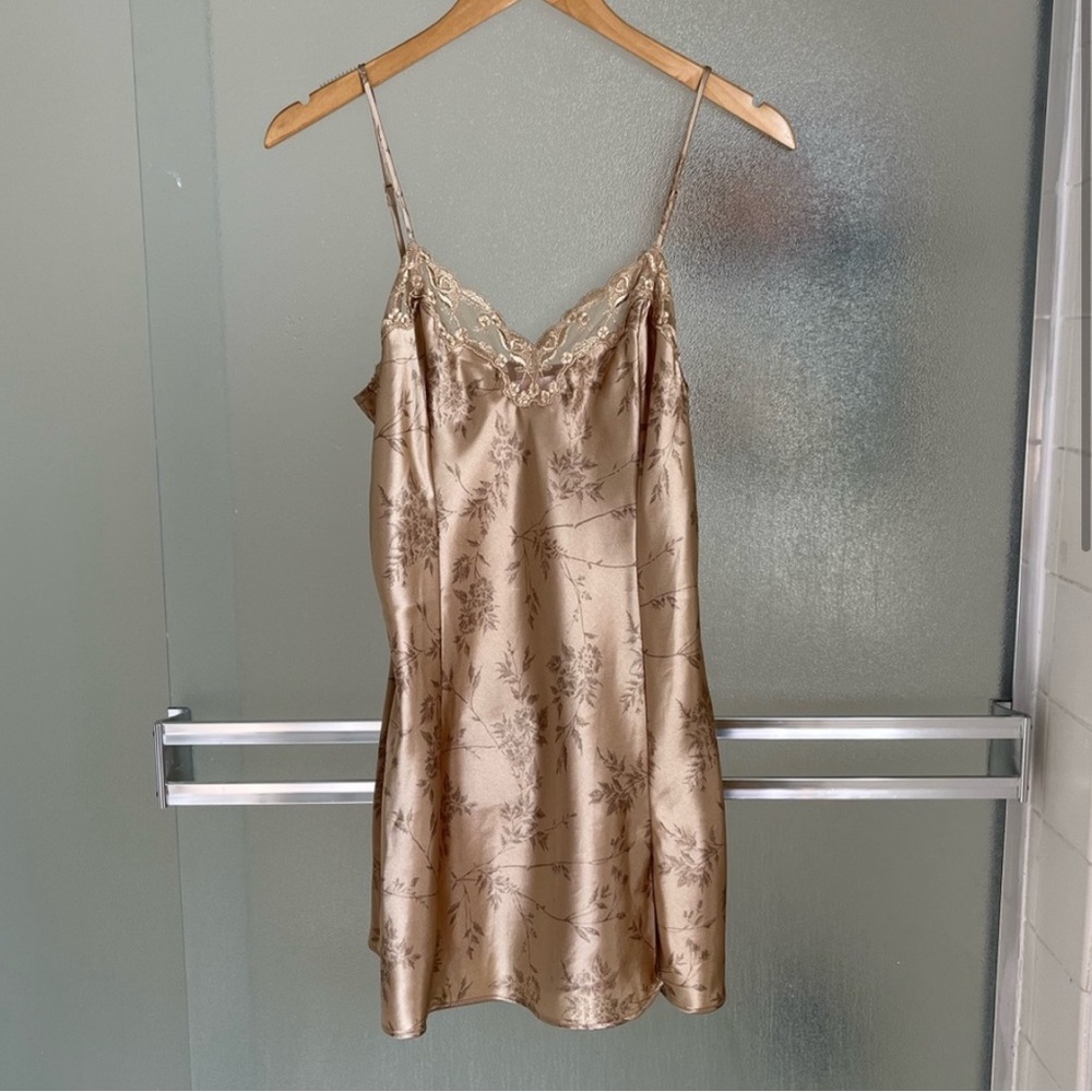 Vintage Y2K Gold Victoria’s Secret Slit Slip Nighty